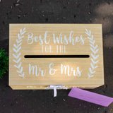 Personalised Wedding Card Box – Wooden Memory Keepsake- Always Looking Good -   