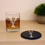 Personalised Engraved Monogram Initial Design Whisky Glass and/or Coaster Gift  - Always Looking Good -   