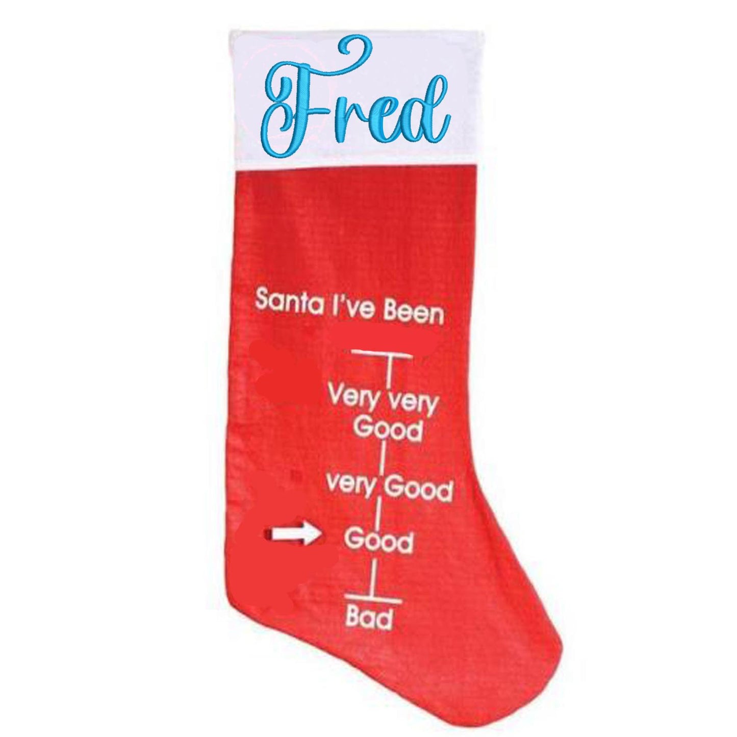 Personalised Embroidered Good/Bad Christmas Santa Sack With Adjustable Arrow  - Always Looking Good -   