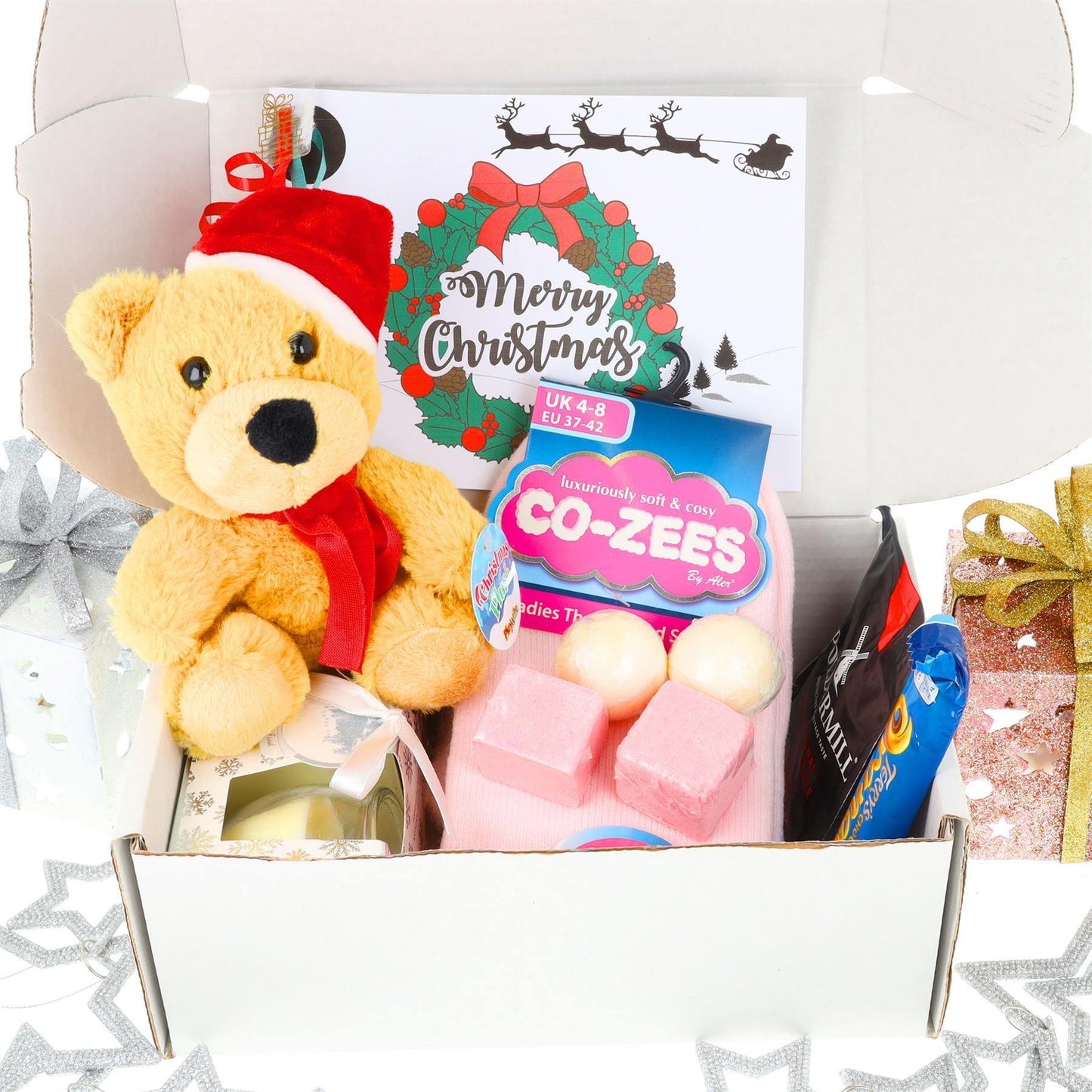 Christmas Teddy and Pamper Hamper Filled Gift Box  - Always Looking Good -   