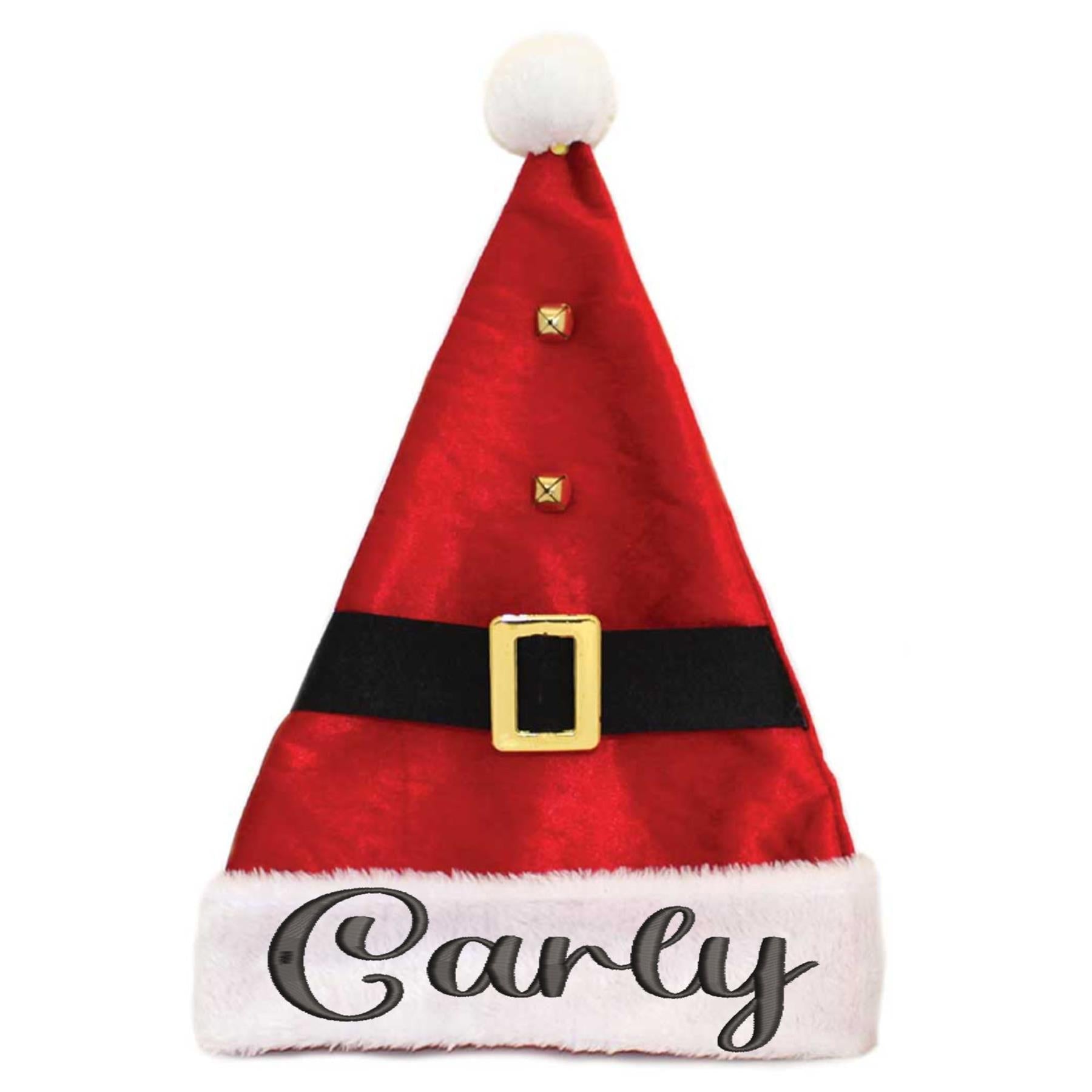 Personalised Embroidered Christmas Santa Hat With Bells  - Always Looking Good -   