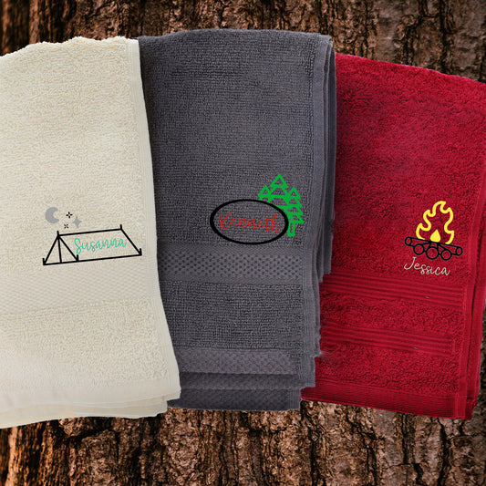 Personalised Embroidered Design Camping Towel  - Always Looking Good -   