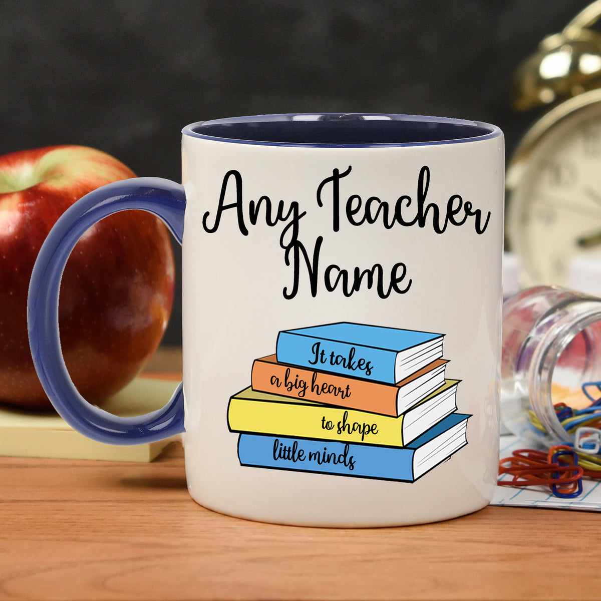 Personalised Teacher Thank You Gift Filled Mug & Coaster Set Blue  - Always Looking Good -   