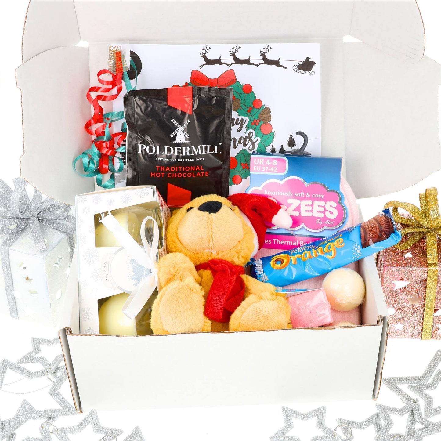 Christmas Teddy and Pamper Hamper Filled Gift Box  - Always Looking Good -   