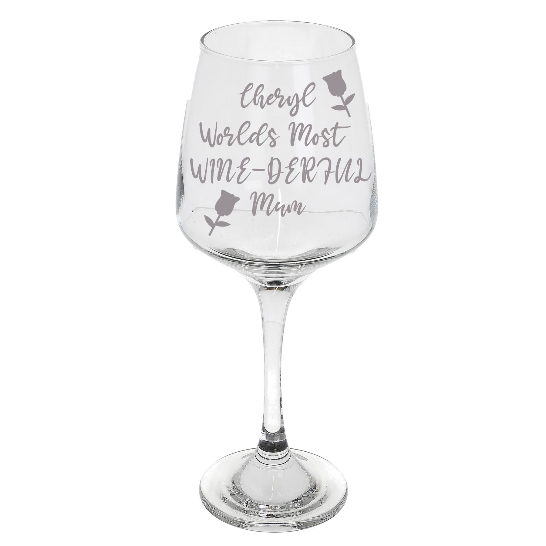 Engraved Personalised Wine-derful Wine Glass  - Always Looking Good - Large Glass Empty  