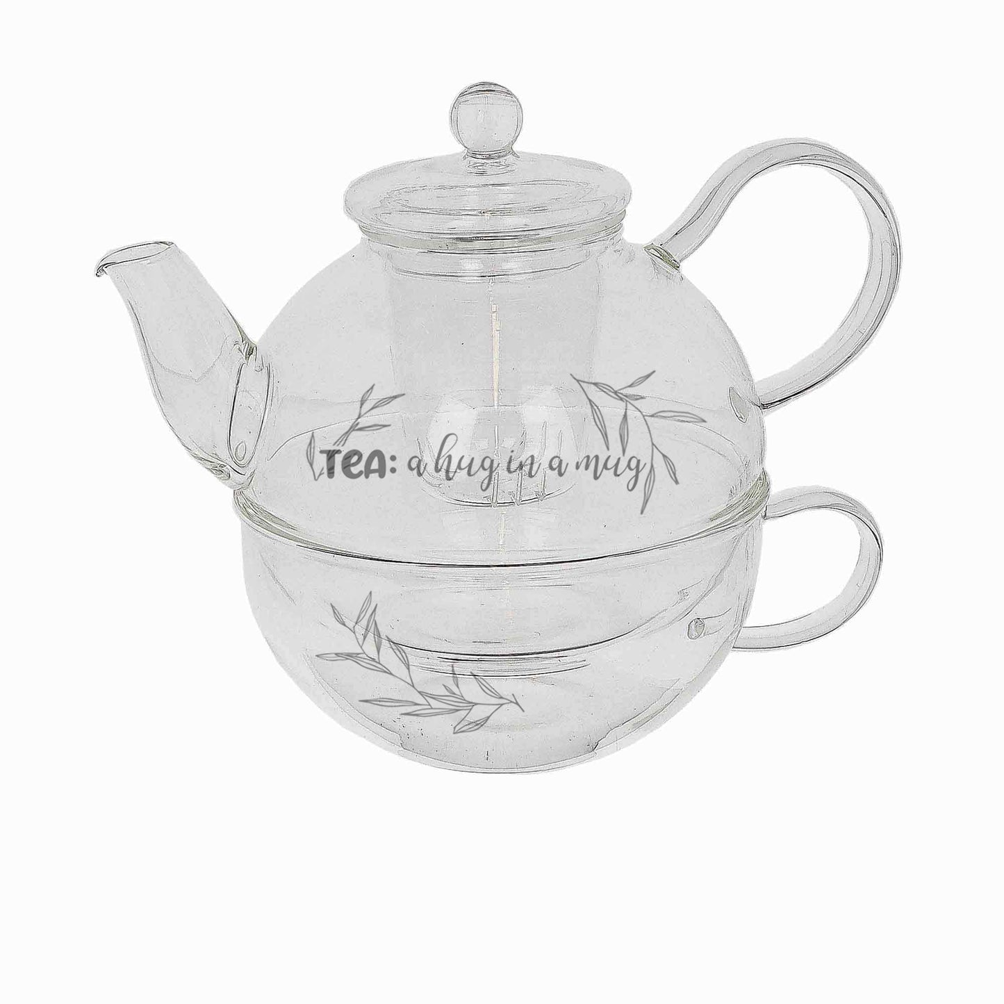 Personalised Engraved Tea for One Hug in a Mug Tea Pot  - Always Looking Good -   