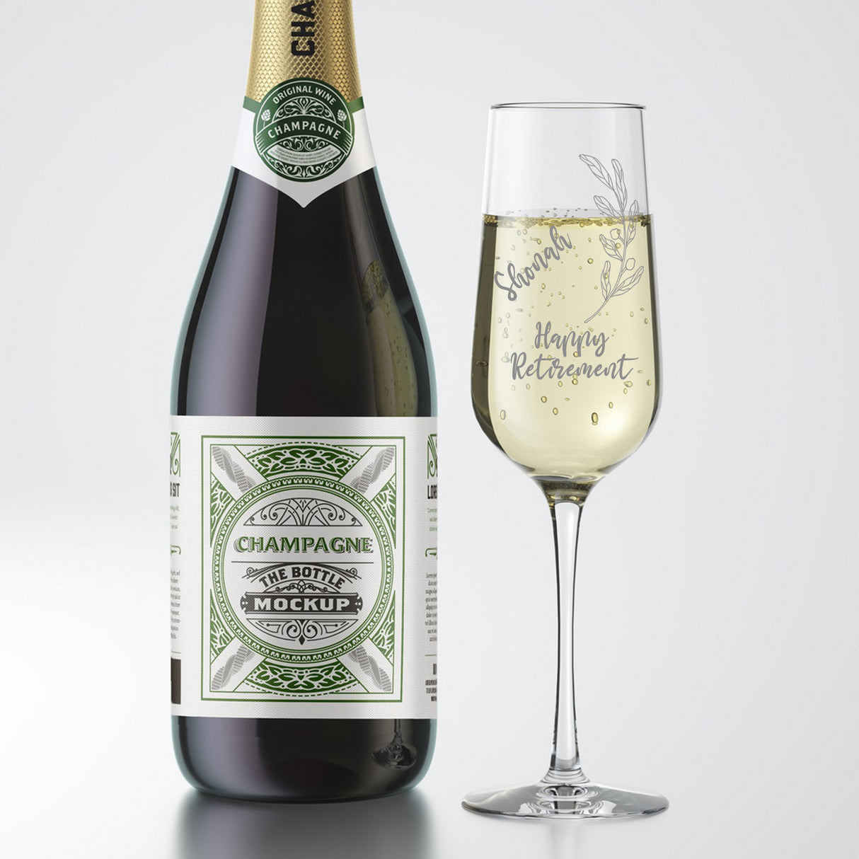 Personalised Champagne Glass For Retirement Gift - Always Looking Good -   