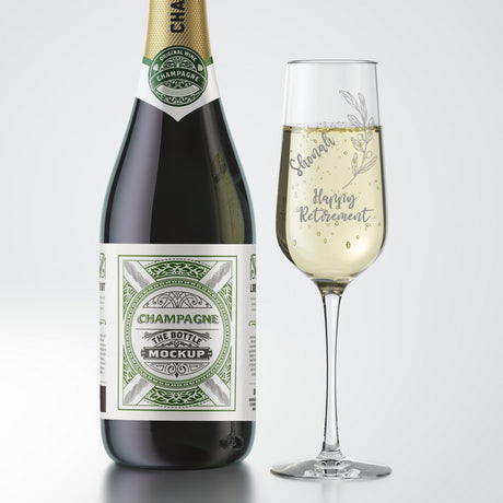 Personalised Champagne Glass For Retirement Gift - Always Looking Good -   