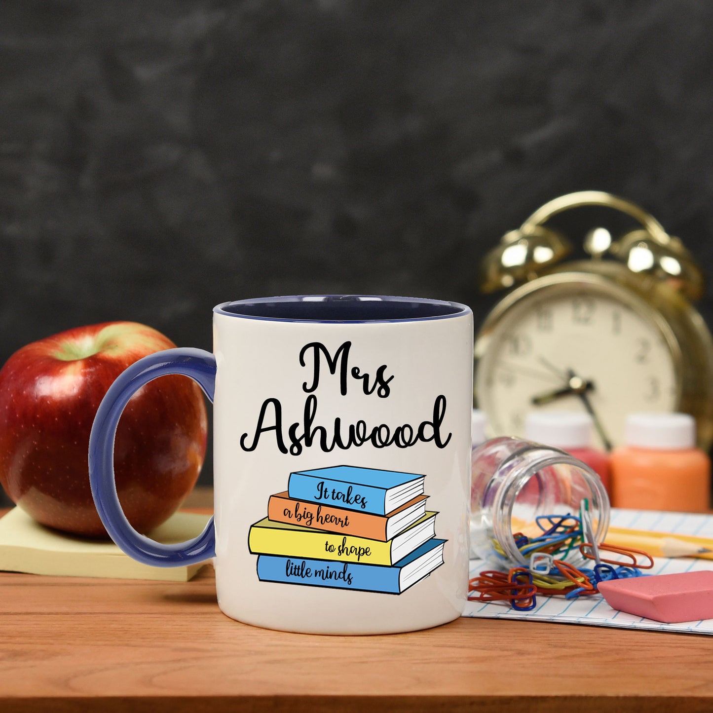 Personalised Teacher Thank You Gift Filled Mug & Coaster Set Blue  - Always Looking Good -   