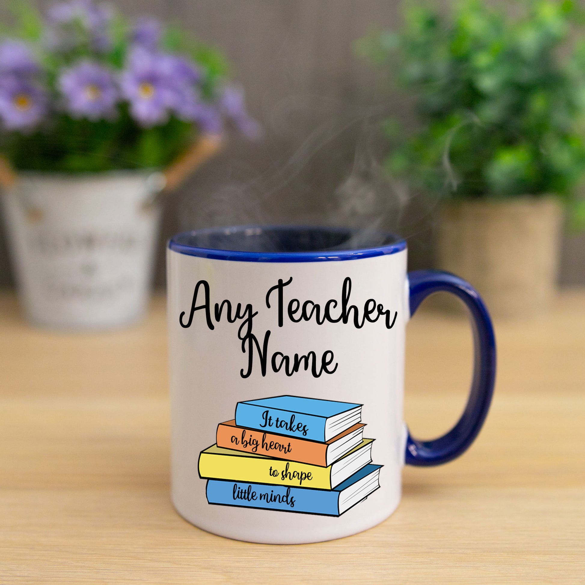 Personalised Teacher Thank You Gift Filled Mug & Coaster Set Blue  - Always Looking Good -   