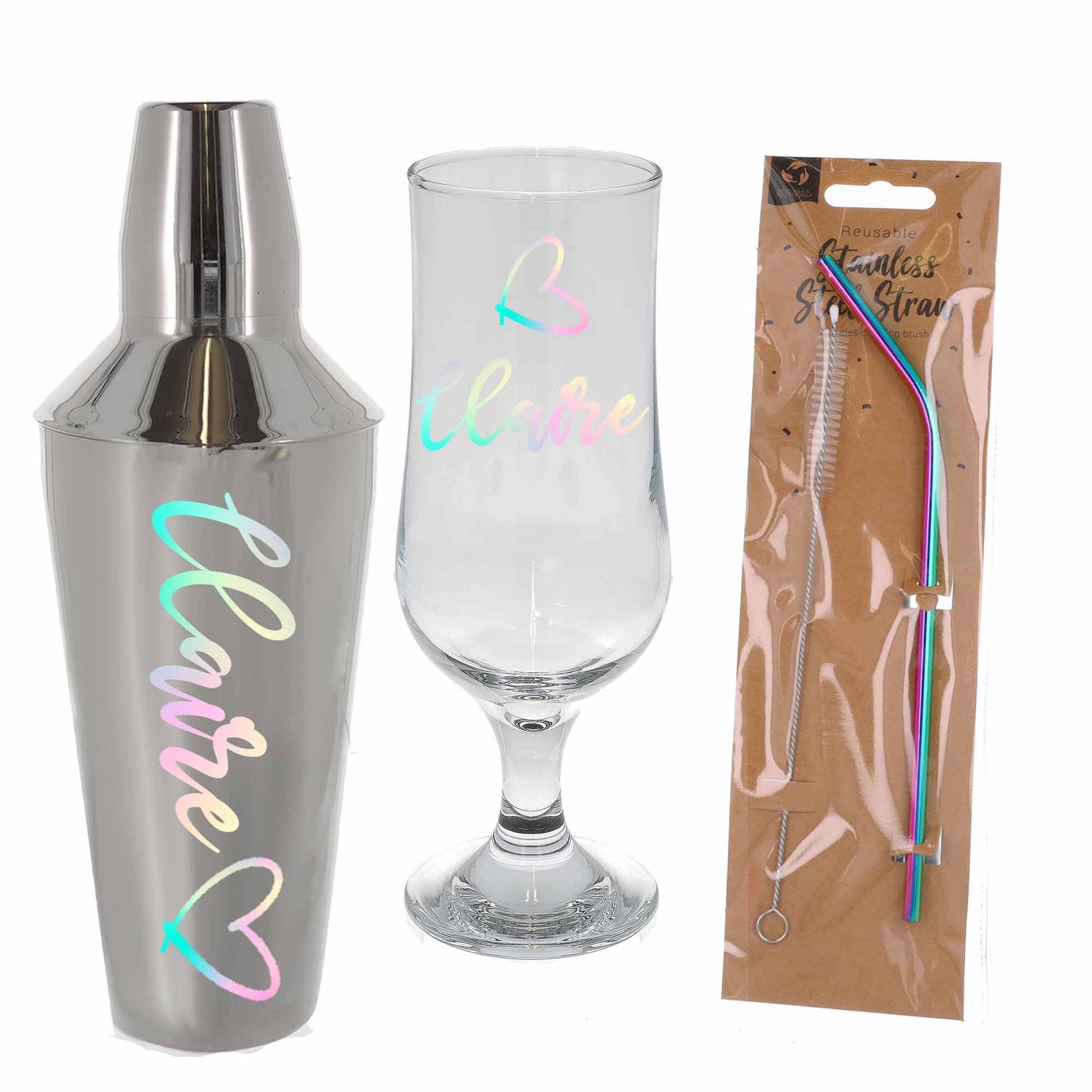 Personalised Cocktail Shaker & Pina Colada Glass Gift Set  - Always Looking Good -   