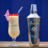 Personalised 40th Birthday Cocktail Shaker & Pina Colada Glass Gift Set  - Always Looking Good -   